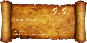 Imre Imre névjegykártya